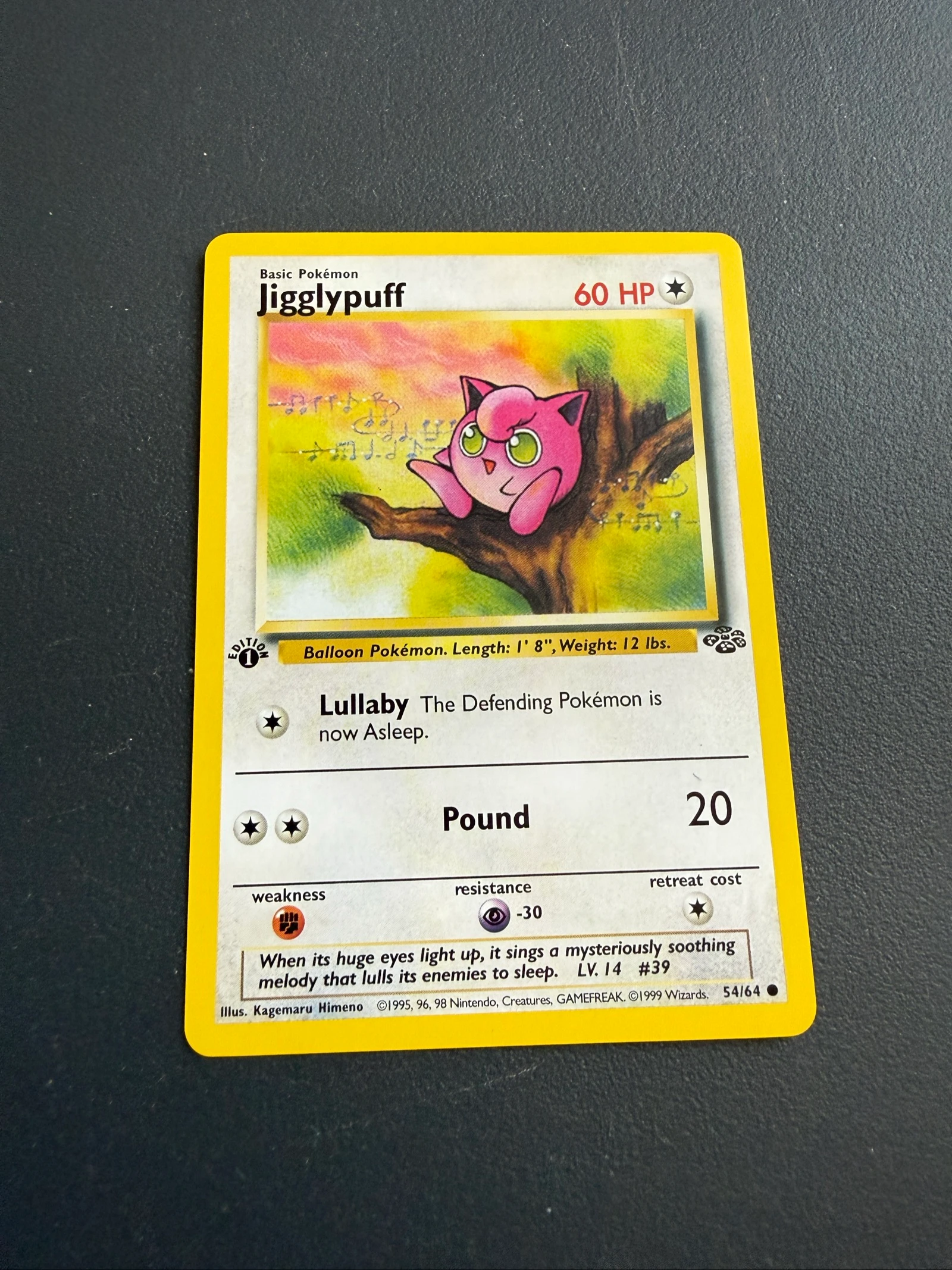 Carta Pokemon jigglypuff base set first edition 